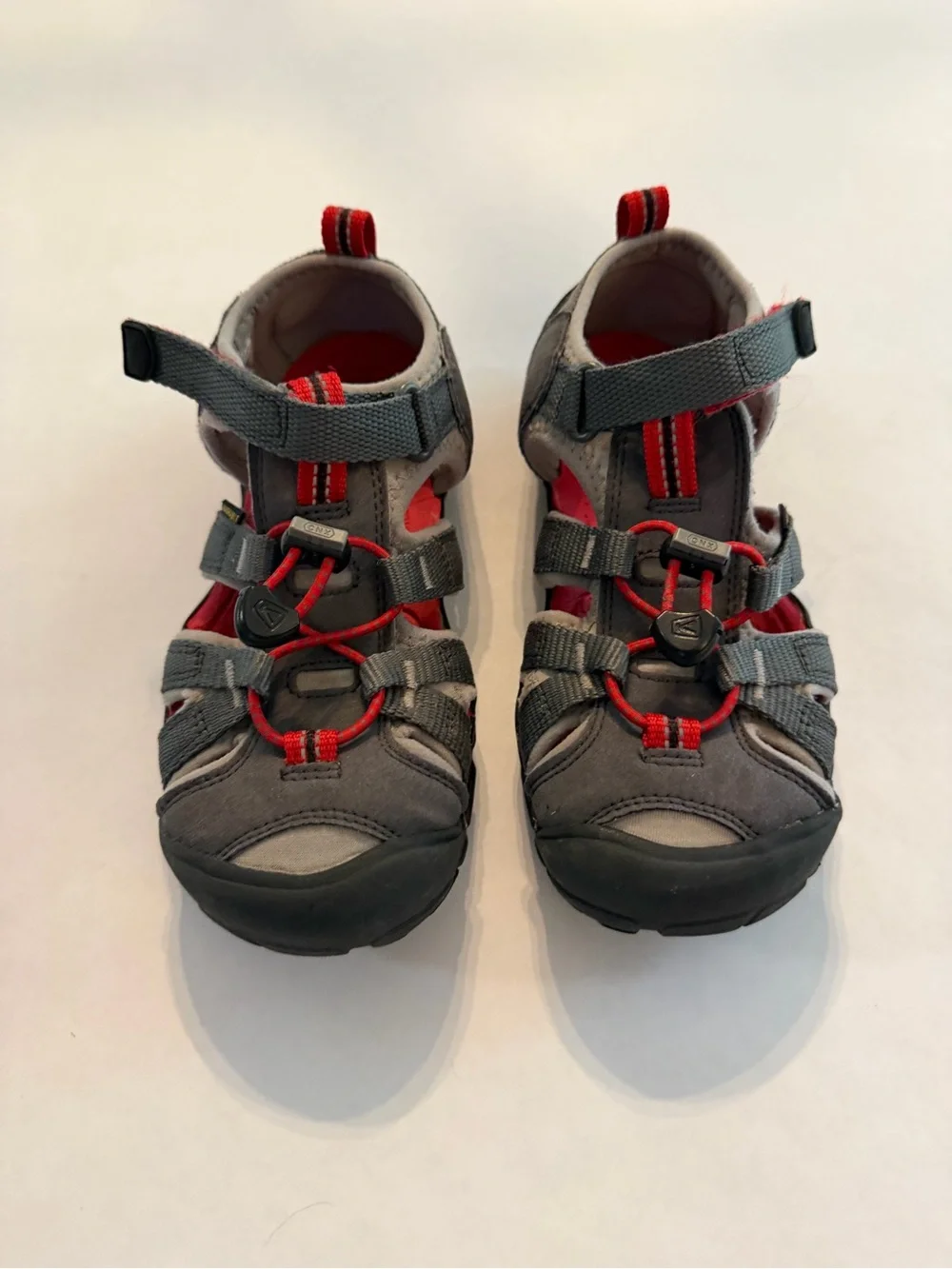 Keen Kids Gray and Red Closed-Toe Sandals